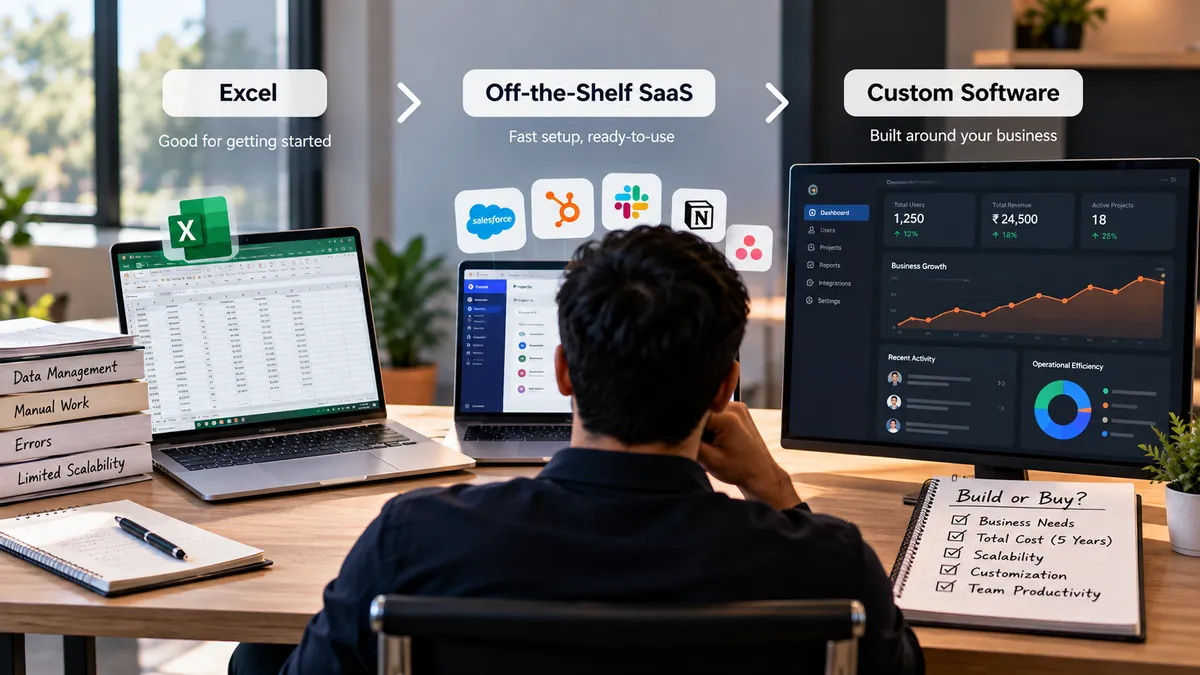 Custom Software vs SaaS: When Should Your Business Move Beyond Excel?